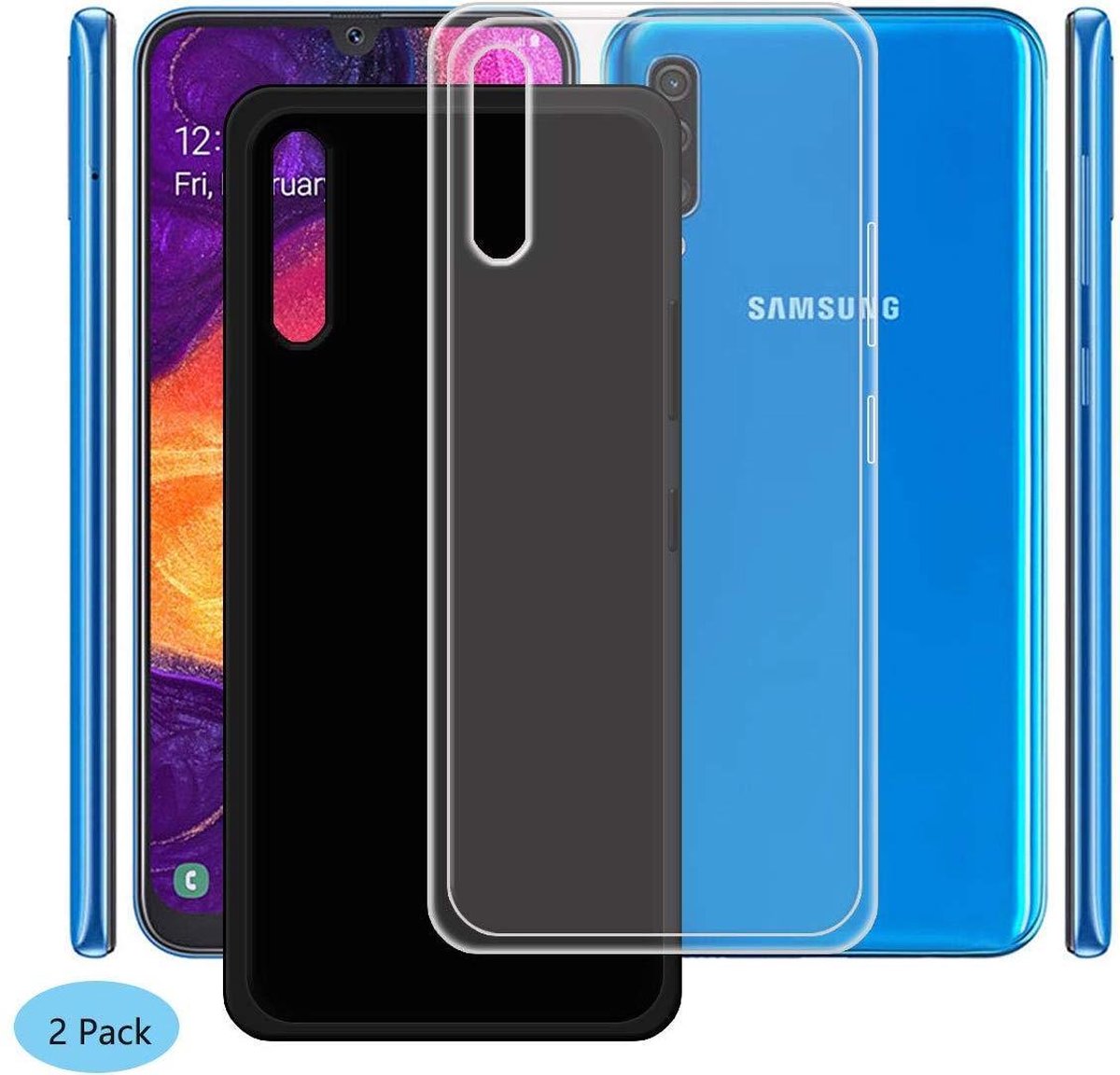 2x Pack Siliconen Hoesje Geschikt voor: Samsung Galaxy A10