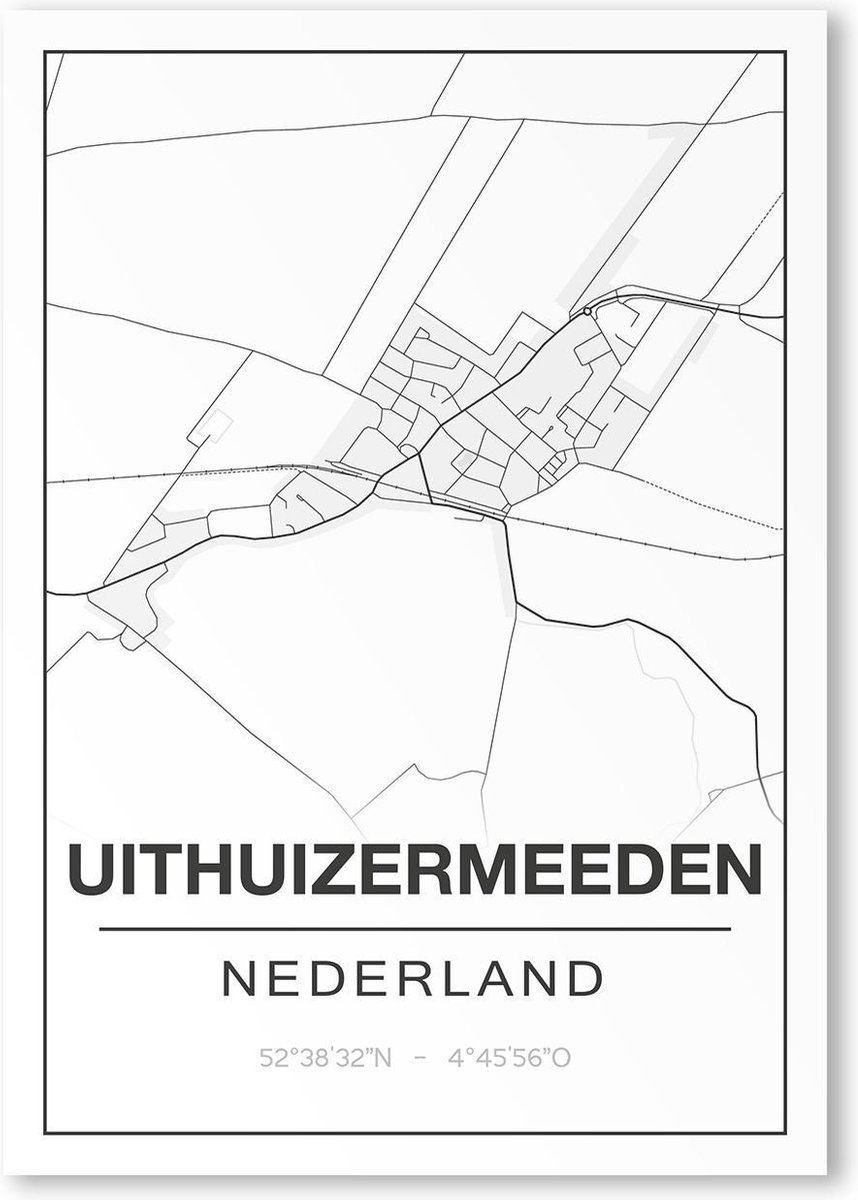 Poster/plattegrond UITHUIZERMEEDEN - A4