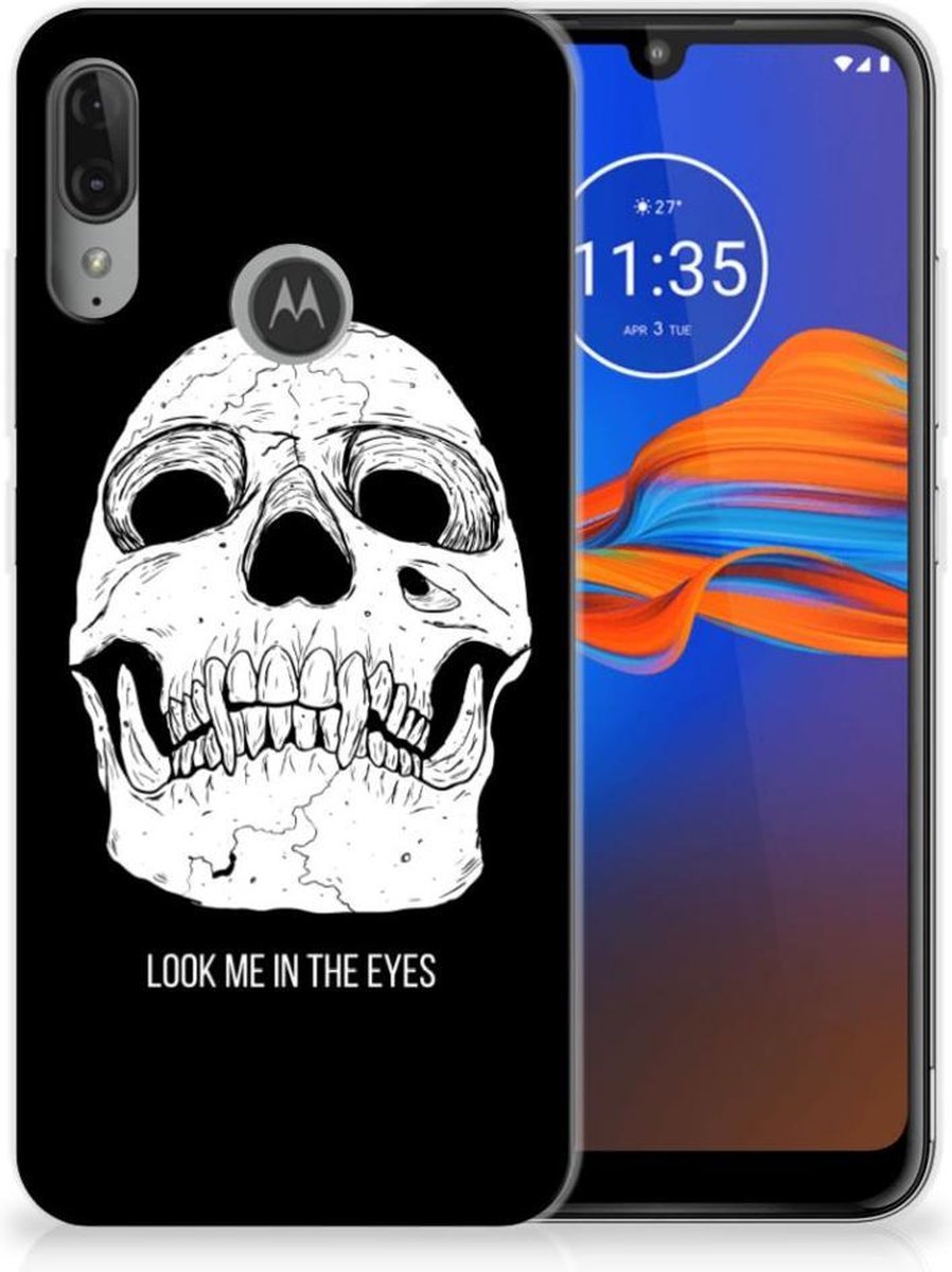 Silicone Back Case Motorola Moto E6 Plus Skull Eyes