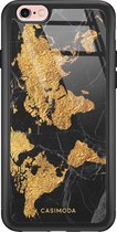 iPhone 6/6s hoesje glass - Wereldkaart | Apple iPhone 6/6s case | Hardcase backcover zwart