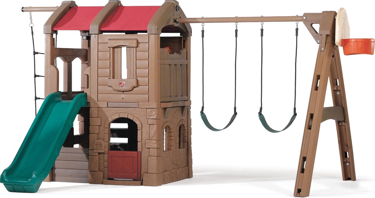 Step2 Adventure Lodge - Parco Giochi Castello Con Scivolo E Altalene: Forte Da Giardino Per Bambini
