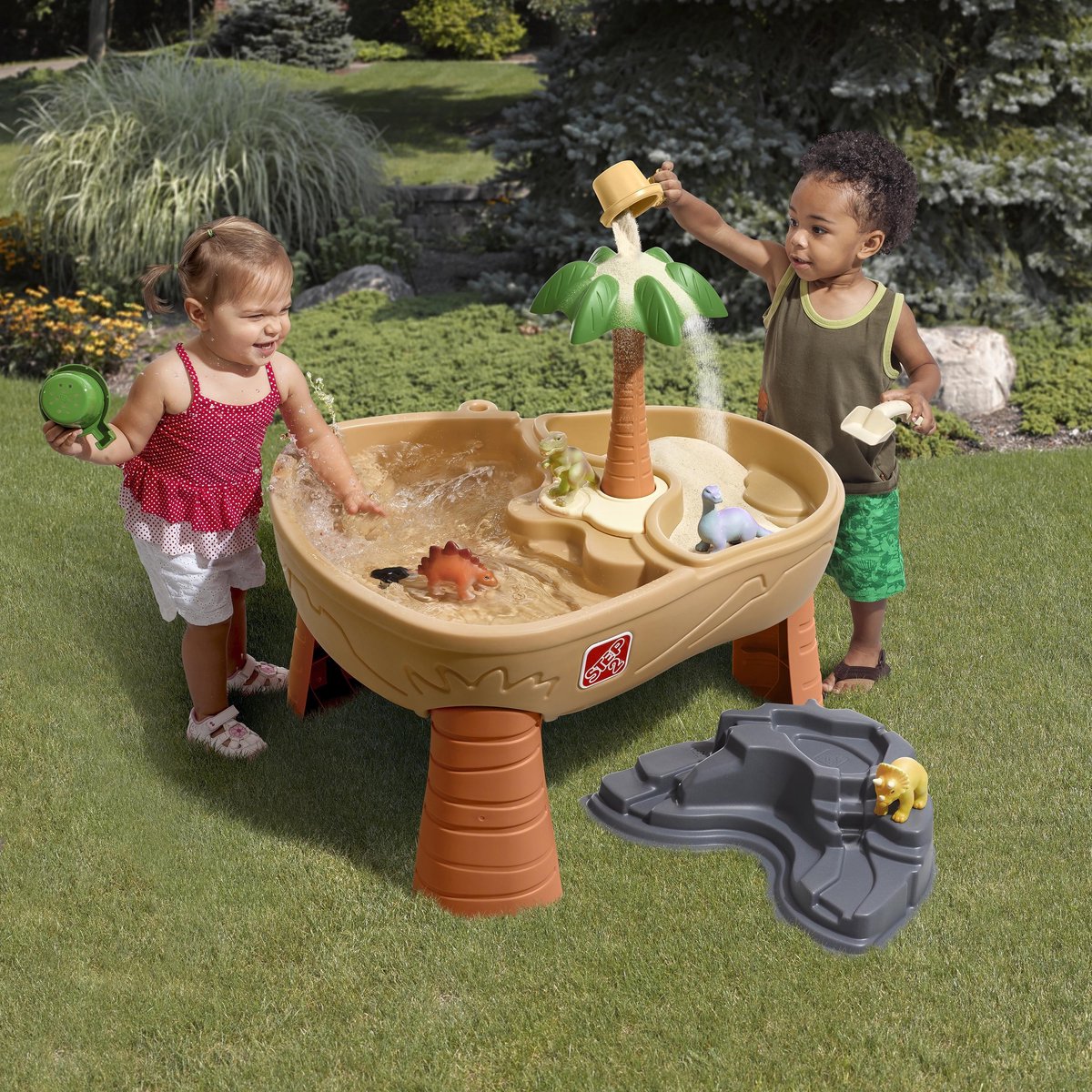Step2 Dino Dig Zand & Watertafel - Zandtafel voor 15L water en 9 kg zand - Incl. 7 accessoires - Waterspeelgoed voor de tuin / buiten — afbeelding 5