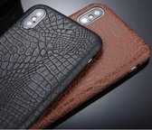 Coque design peau de crocodile pour iPhone X XS Marron