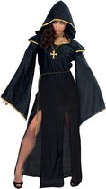 Zwarte lugubre priester outfit voor dames - Volwassenen kostuums