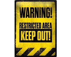 Metalen Plaat Warning Keep Out 30 x 40 cm