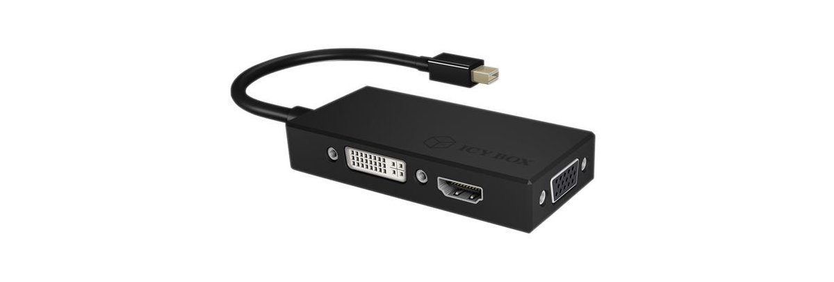 ICY BOX IB-AC1032 Mini DisplayPort DVI-D + VGA (D-Sub) + HDMI Zwart