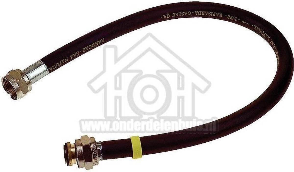 Universeel Gasslang Rubber flexibel voor los staande apparaten Gastec 100 cm met