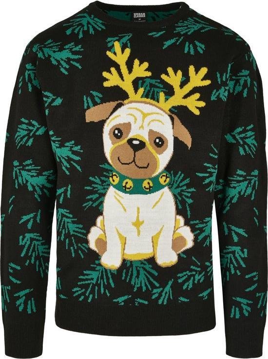 Kersttrui voor heren, grappige kersttrui met halve ritssluiting, lelijke kersttrui, kerstmotief, lange mouwen, oversized, kerstshirt, winter, warme kersttrui, kerstcadeau voor mannen, groen 1, XL