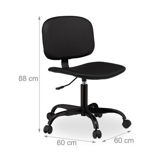 Dicht Lol Oceanië relaxdays bureaustoel - lage rugleuning - computerstoel - zonder armleuning  - zwart | bol.com