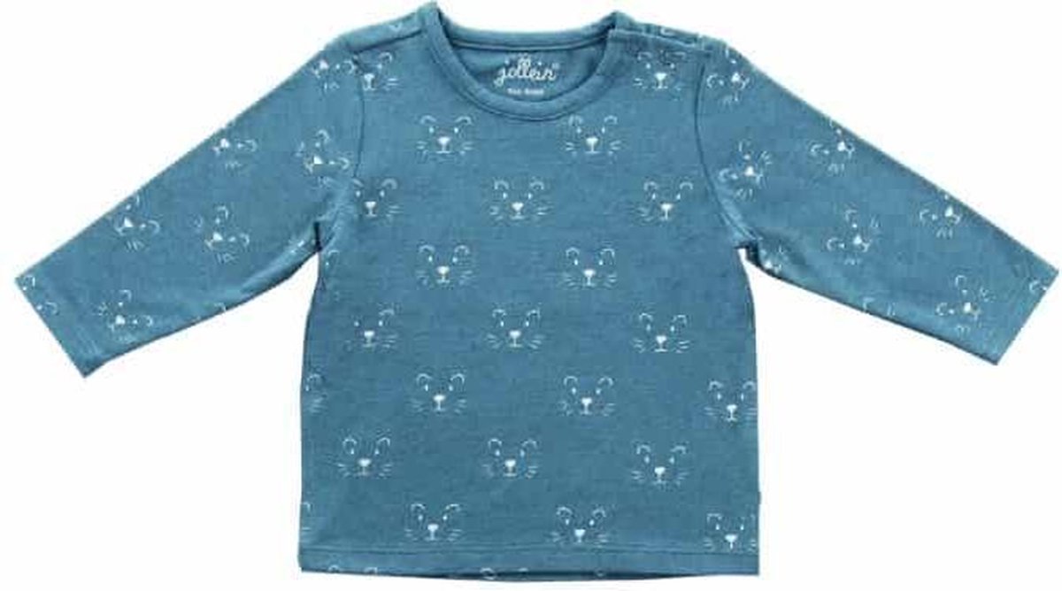 62/68 - Jollein longsleeve Little Lion Teal Maat 62/68