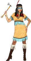 Widmann - Indiaan Kostuum - Flitsende Prairiehond Indiaan - Vrouw - Blauw, Wit / Beige - Large - Carnavalskleding - Verkleedkleding