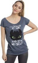How To Train Your Dragon - Myself Dames T-shirt - M - Blauw