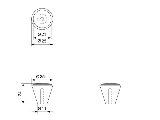Bouton de meuble GPF rond 25mm / hauteur 24mm