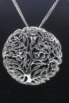 Collier pendentif sphère arbre de vie en argent