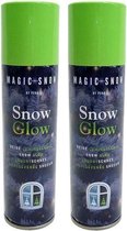 2x Glow in the dark sneeuw spray 150 ml - Spuitsneeuw - Frostspray - Sneeuwspray - Kerstdecoratie