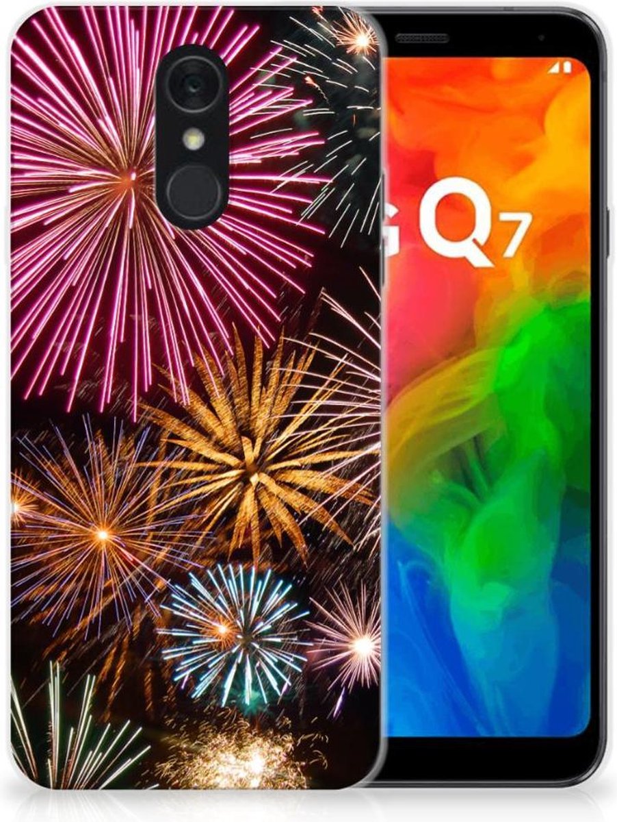 LG Q7 Silicone Back Cover Vuurwerk
