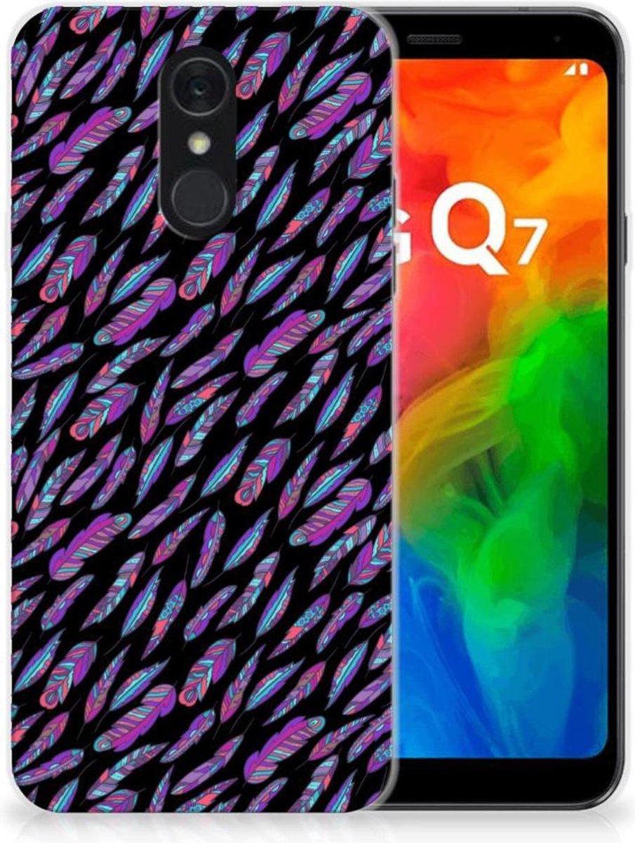 LG Q7 TPU bumper Feathers Color