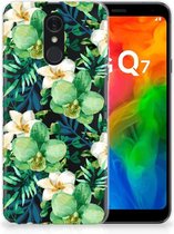 Back Cover LG Q7 TPU Siliconen Hoesje Orchidee Groen