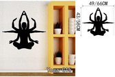 3D Sticker Decoratie Yoga Meditatie Zen Abstract Decor Woonkamer Vinyl Carving Muurtattoo Sticker voor Home Raamdecoratie - YogaG15 / Small