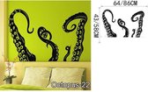 3D Sticker Decoratie 58X86CM Vinyl Octopus Tentakels Muursticker voor Wc-tank Koel Decor, Koel Badkamer Toilet Art Decal Octopus Tentakels Home Decor - Octpuos-22 / Medium