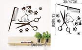 3D Sticker Decoratie Petshop Verzorgingsalon Muursticker Hond in bad nemen Afneembaar Vinyl Art Kat Decals Home Decor - Salon9 / Small