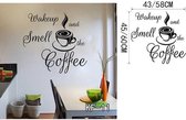 3D Sticker Decoratie Koffie Wall Art Decal Sticker Vinyl koffie muurstickers voor coffeeshop of kantoor Decor - KF11 / Large