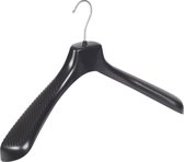 De Kledinghanger Gigant - 10 x Mantel / kostuumhanger kunststof zwart met schouderverbreding, 48 cm