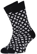 Happy Socks Plus Sokken - Zwart/Wit - Maat 36-40