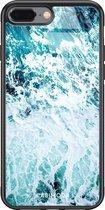 iPhone 8 Plus/7 Plus hoesje glass - Oceaan | Apple iPhone 8 Plus case | Hardcase backcover zwart