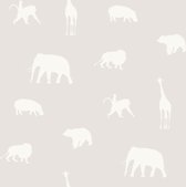Origin Wallcoverings behangpapier dieren glanzend warm grijs - 347689 - 0,53 x 10,05 m