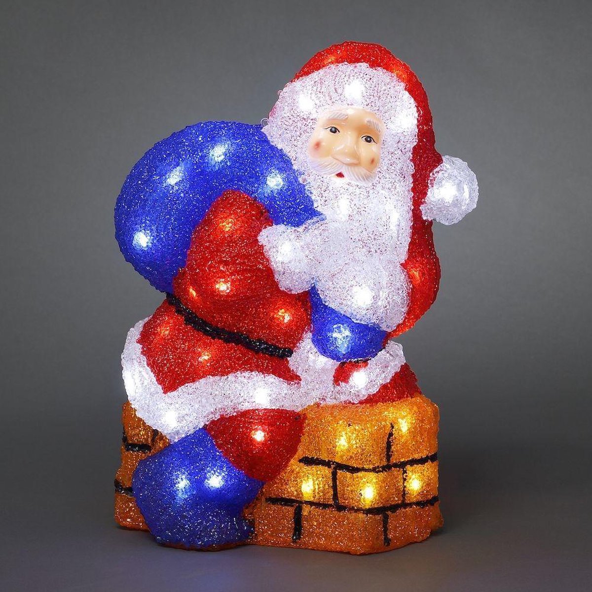Konstsmide 6172 - Verlicht kerstfiguur - 48 lamps LED acryl kerstman op dak  - 27x37 cm... | bol