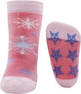 Ewers antislip sokken Stoppi sneeuwvlokken roze