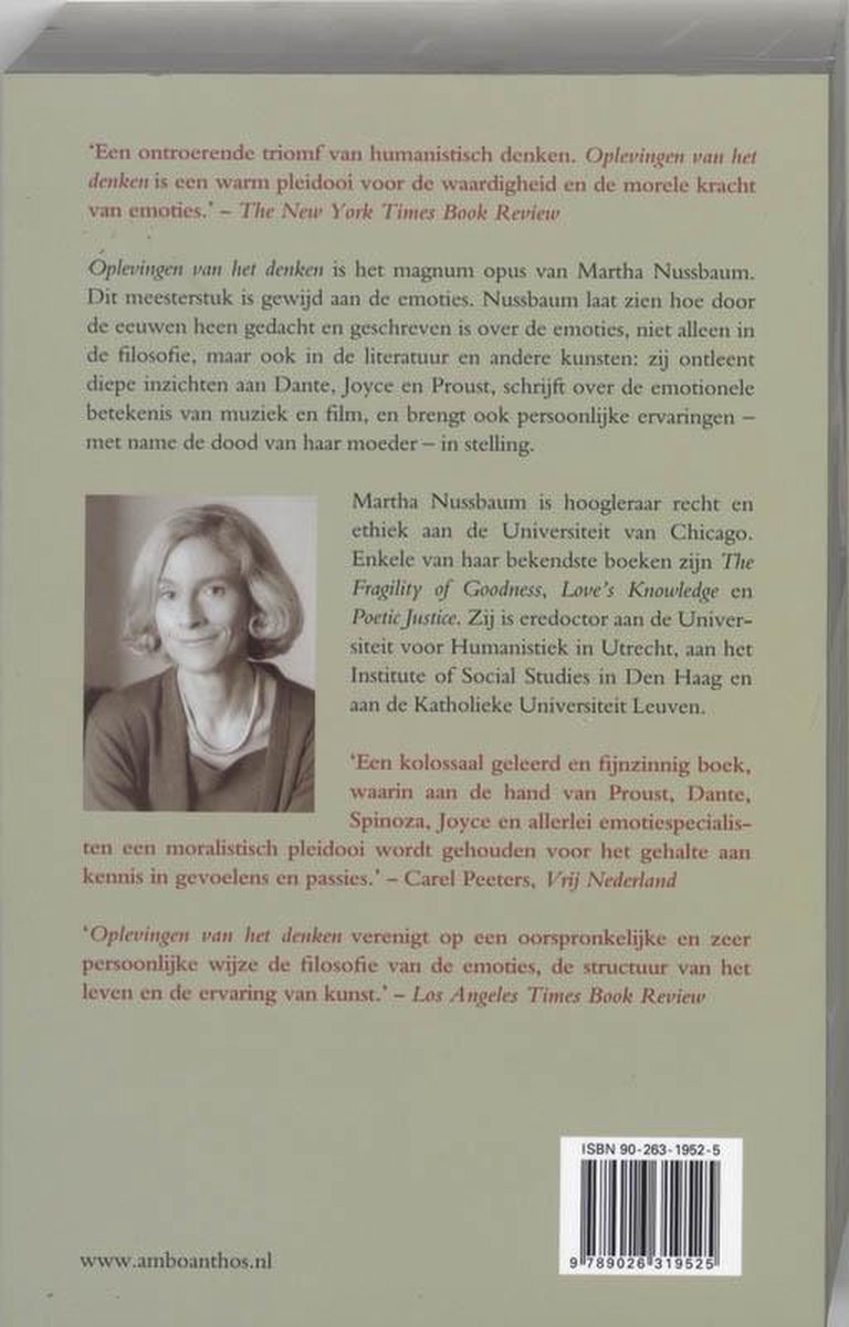 Oplevingen van het denken - back cover
