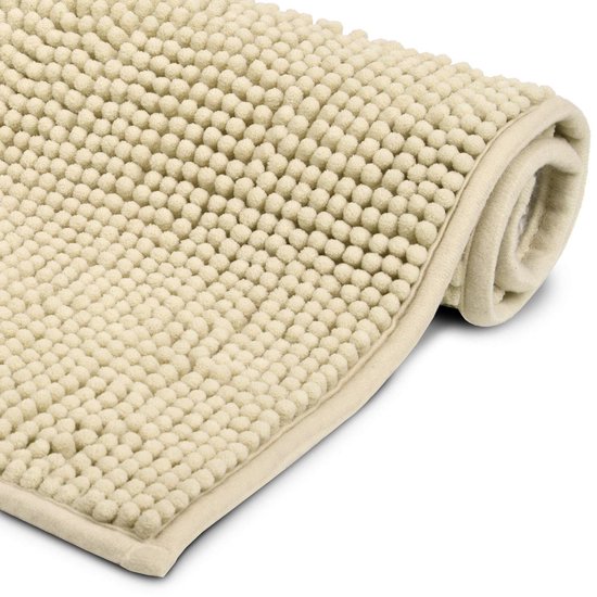 bol.com | Badmat “BeauMare WR” beige badmatten geschikt voor vloerverwarming,  antislipmatten 80x50cm
