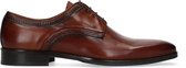 Manfield - Heren - Cognac veterschoenen van leer - Maat 45