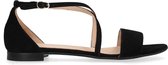Manfield - Dames - Zwarte lage sandalen - Maat 40