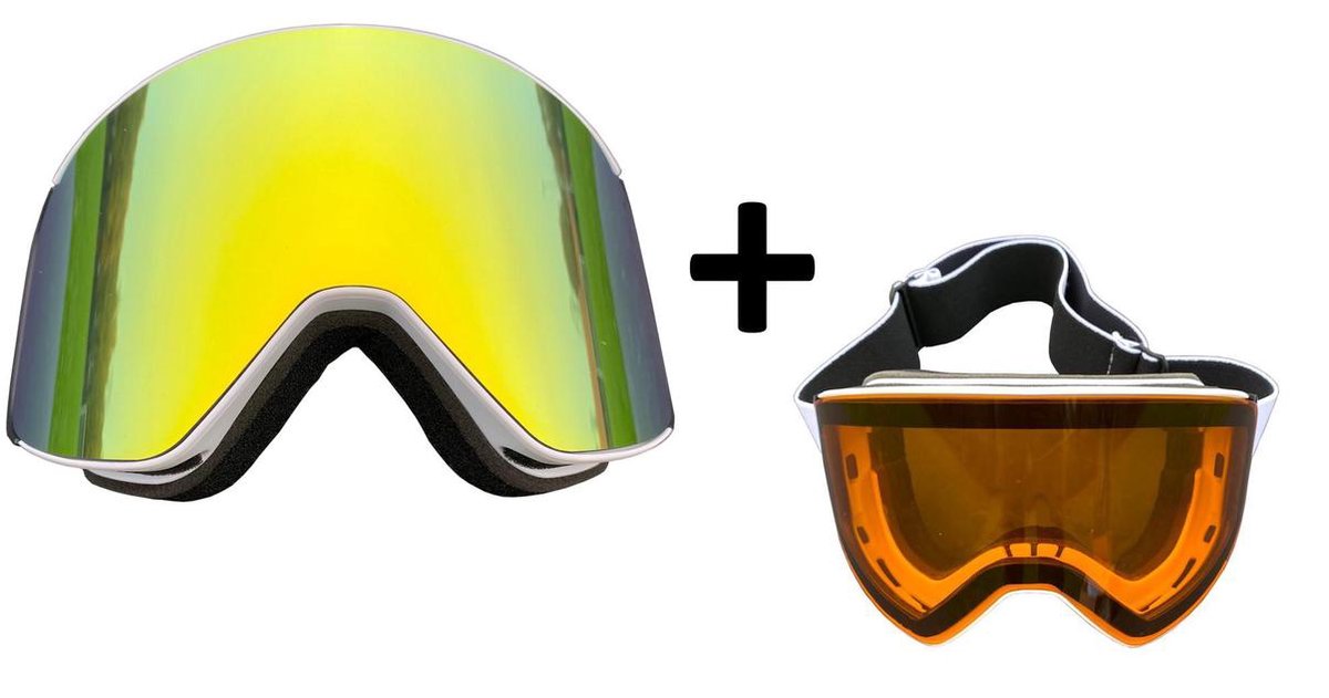 5one® Skibril Alpine 8 Gold/Orange - 2 Verwisselbare Lenzen - anti-fog