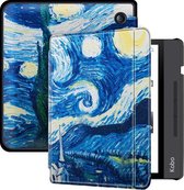 Lunso - sleepcover flip hoes - Geschikt voor Kobo Libra H20 (7 inch) - Van Gogh Schilderij