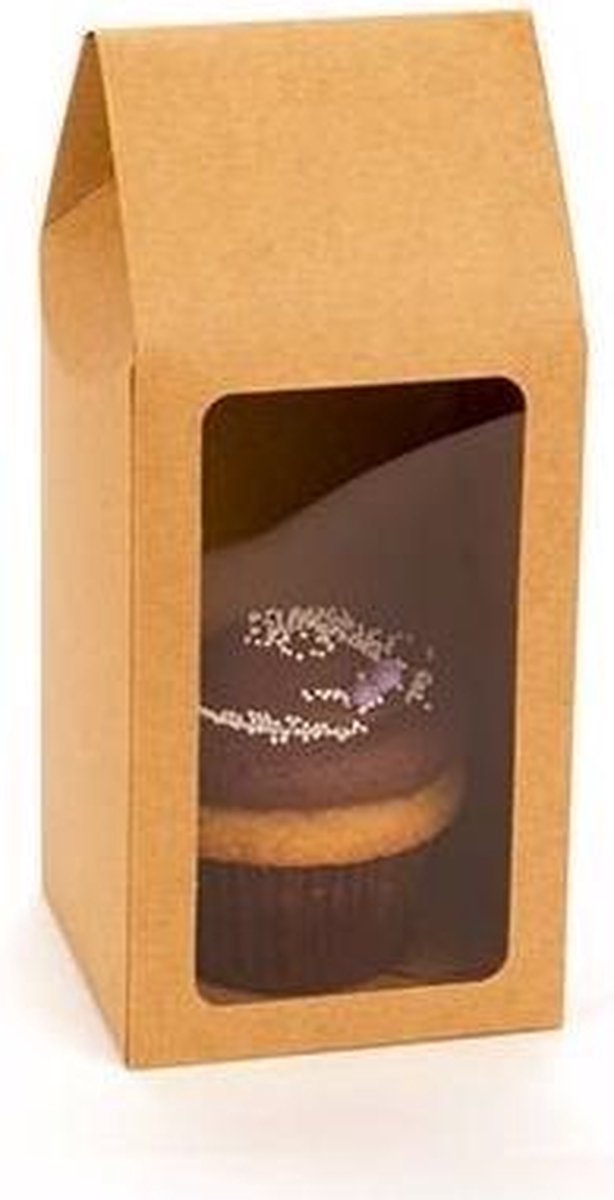 Kraftdoosjes met Venster 8,9x8,9x21,6cm (25 stuks)
