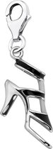 Quiges - 925 Zilver Charm Bedel Hanger 3D Schoen Sandaal met Hak - HC246