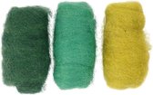 Colortime Carded Wool Green 10 grammes 3 pièces