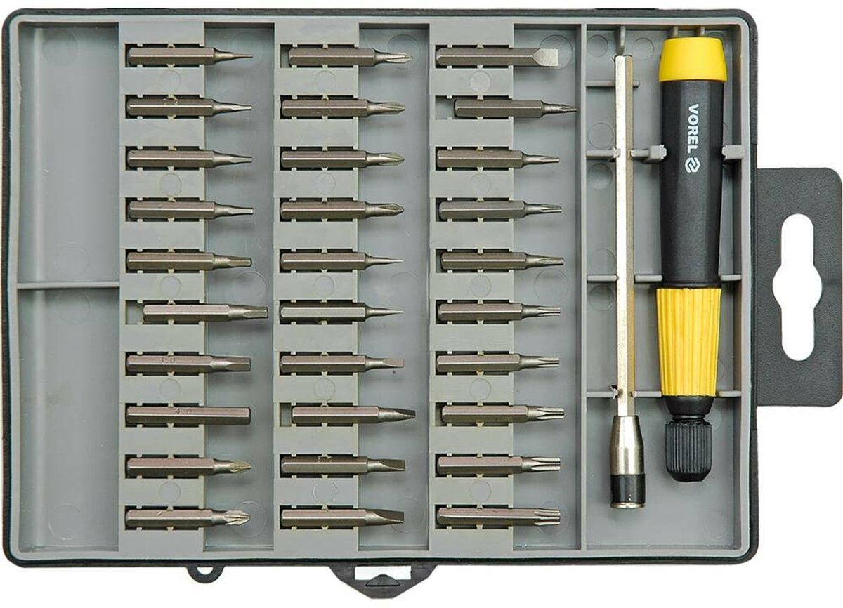 Vorel 64371 Serie - Precisieschroevendraaierset - 32-delig - Magnetisch - Ergonomische Handgreep