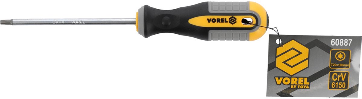 Vorel Torx Schroevendraaier T20x100mm CrV - Duurzaam & Betrouwbaar