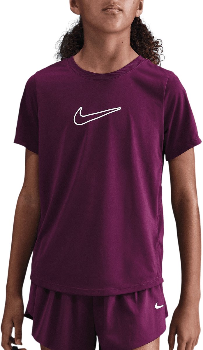 Nike One Fitted Dri-FIT Short-Sleeve Top – 147-158 Kids Rood