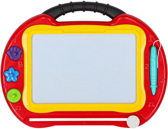 Magnetische 2-in-1 Educatieve en Teken tafel- Tekenbord– Met Magische Wisbare Pen, Stempels en 4-Kleuren Bord (3+ Jaar)
