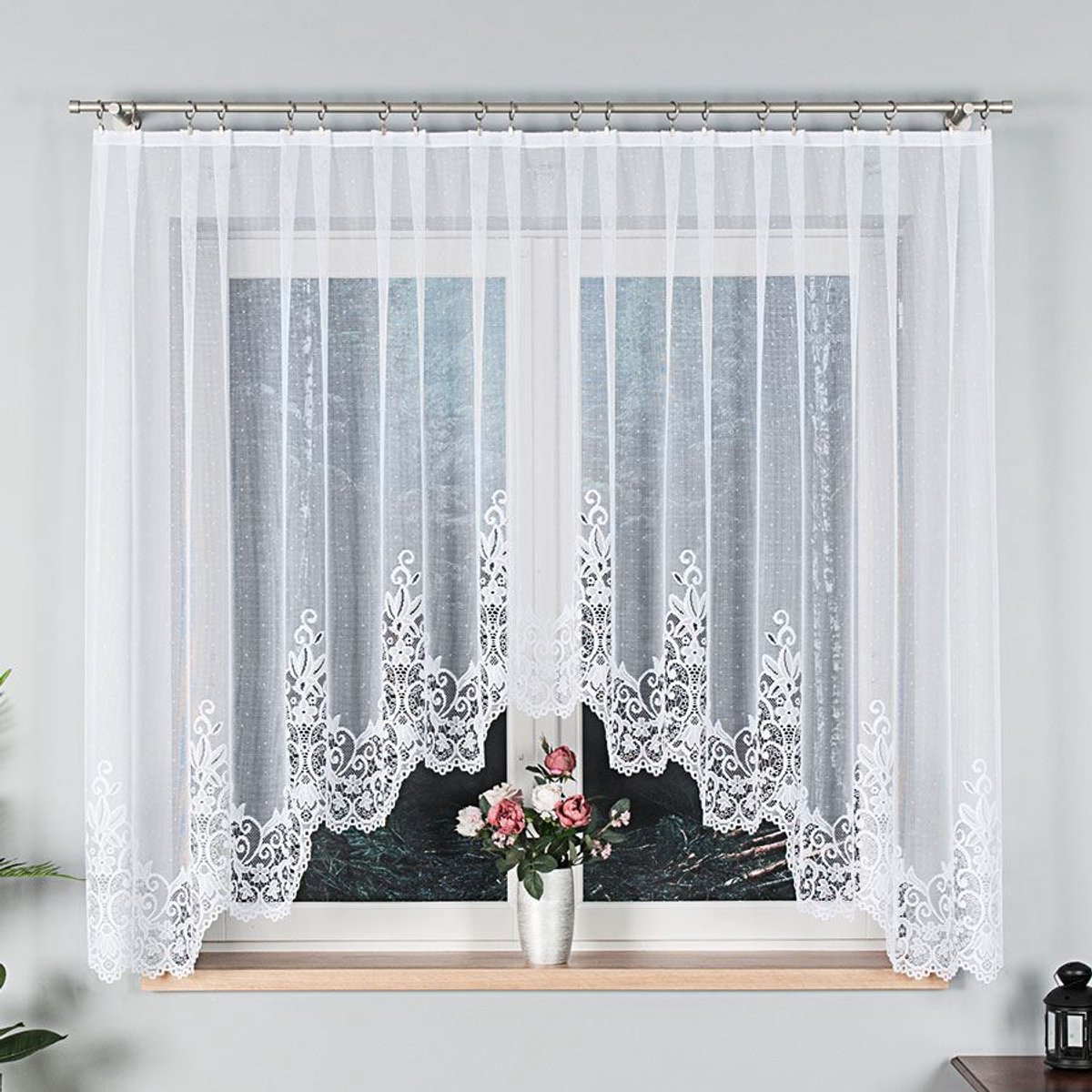 Markizeta Berenika - Jacquard Gordijn - 300x160 cm - Kleur Wit - Subtiel Elegant