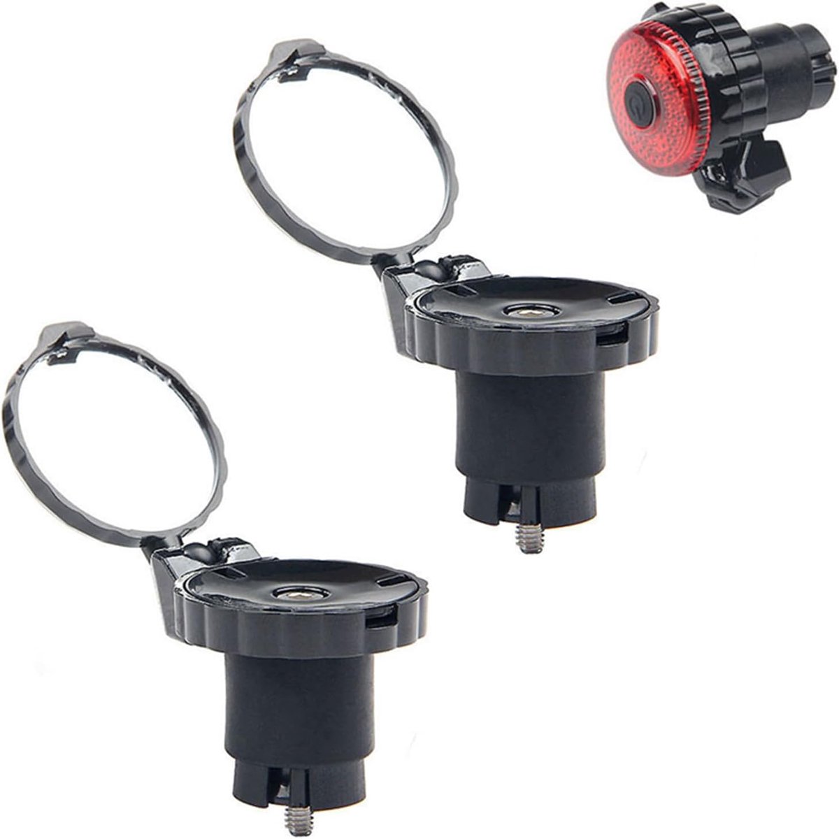 2-pack mini fietsspiegels stuuruiteinden, 360° verstelbare fietsspiegels , achteruitkijkspiegel, opvouwbare fietsstuurspiegels, verstelbare groothoek fietsstuur, HD-glas, bolle achteruitkijkspiegel voor veilig fietsen stuur universele - Cyslmuk®