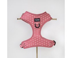 Pip & Palms - Hondenharnas Love is in the Air - Roze - Maat S - Hondentuig - Verstelbaar - Y Tuig Hond - Zachte Voering - voor Middelgrote honden