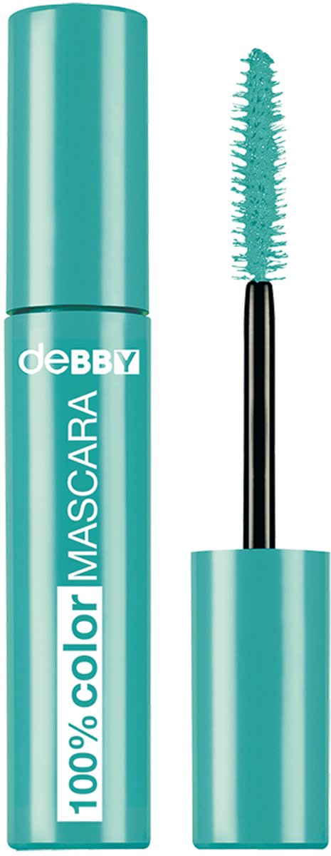 deBBY 100% Color Mascara 02 Amazing Turquoise – Intens Turquoise Mascara voor Gedurfde Ooglooks – Volume & Kleurboost – Trendy, Langhoudend & Makkelijk te Verwijderen – Cruelty-Free – Unieke Pop of Color voor Elke Look