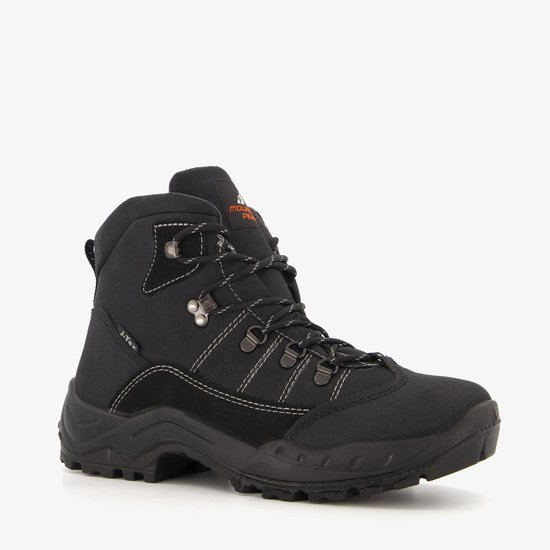 Mountain Peak leren heren wandelschoenen zwart - Maat 41 - Uitneembare zool